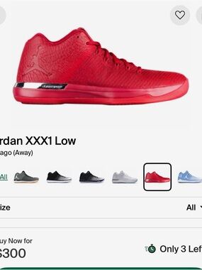 Jordan Low-Top Basketball Sneaker in Red